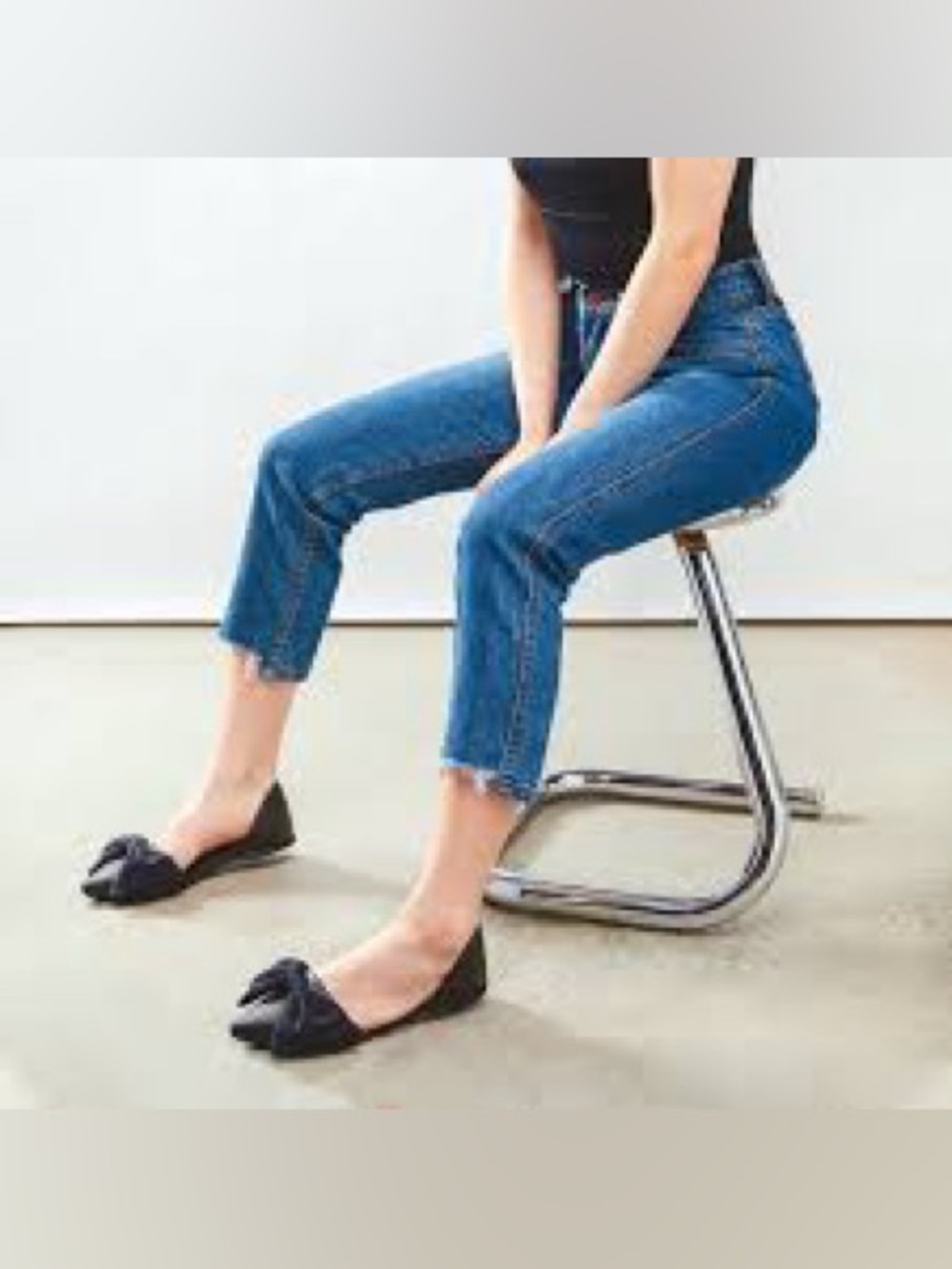 Native Shoes x Beth Richards Collab Sz 8 Black Audrey Bow Pointed-Toe Flat